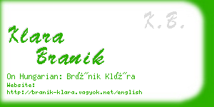 klara branik business card